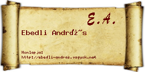 Ebedli András névjegykártya